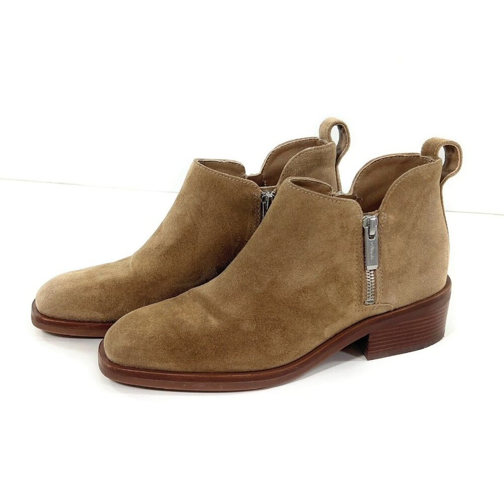 3.1 Phillip Lim Womens Size 37 Alexa 40mm Ankle Boots Booties Side Zip Suede